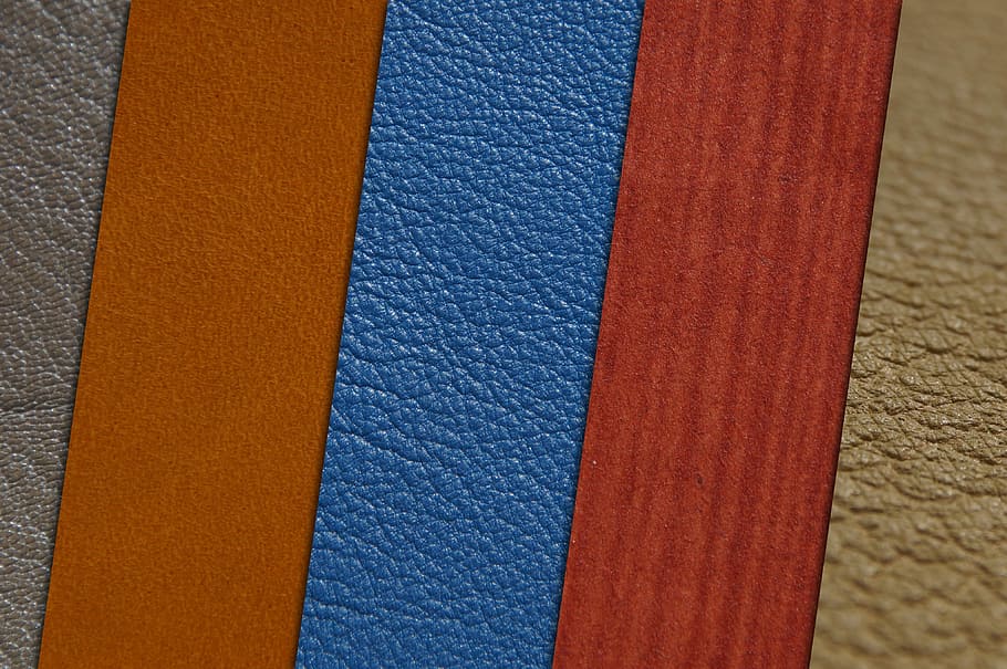 multicolored swatches, leather, background, structure, orange HD wallpaper