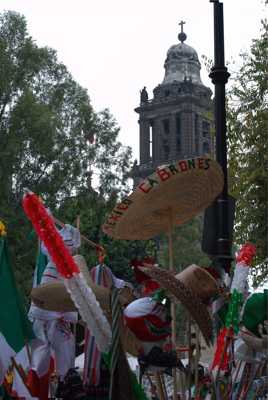 people, crowd, flags, mexico, mexicans, sombrero, religion HD wallpaper