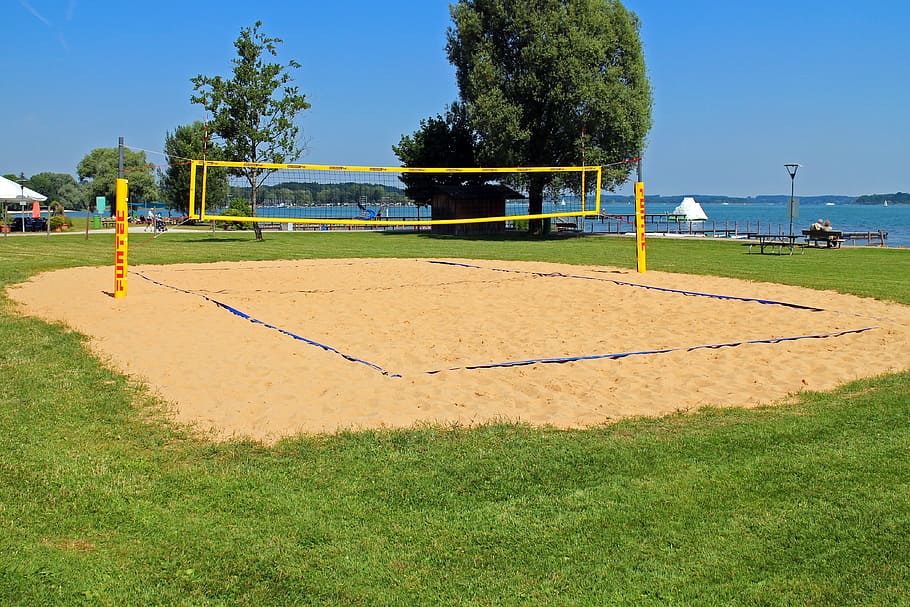 HD wallpaper: yellow beach volleyball court during daytime, Playing Field,  volleyball field | Wallpaper Flare