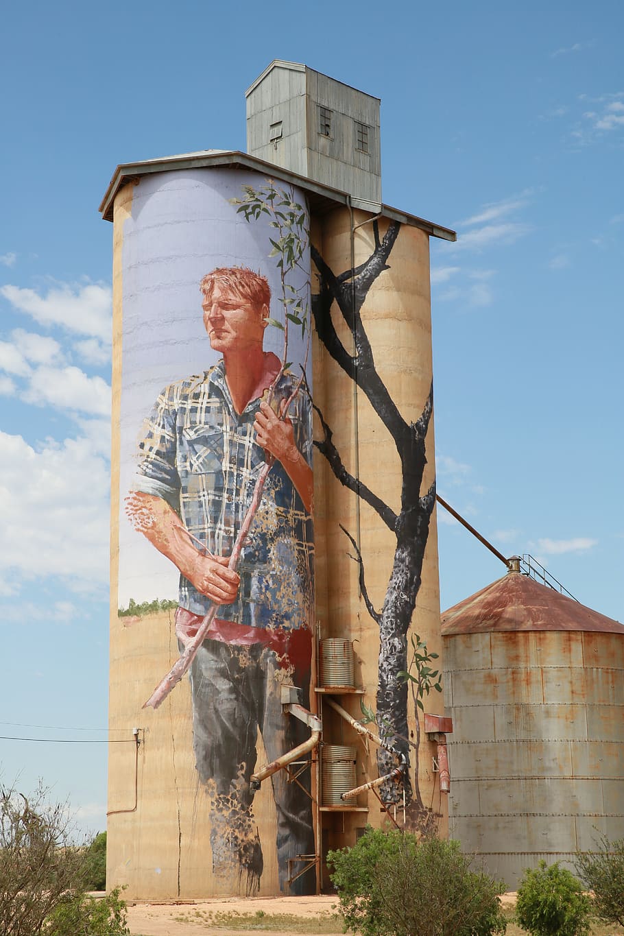 Online crop | HD wallpaper: wheat silo, art, country victoria, brim ...