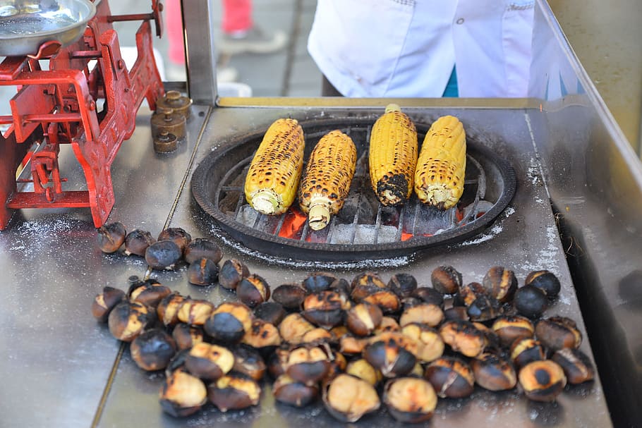Corn, Chestnuts, Istanbul, food and drink, industry, factory HD wallpaper