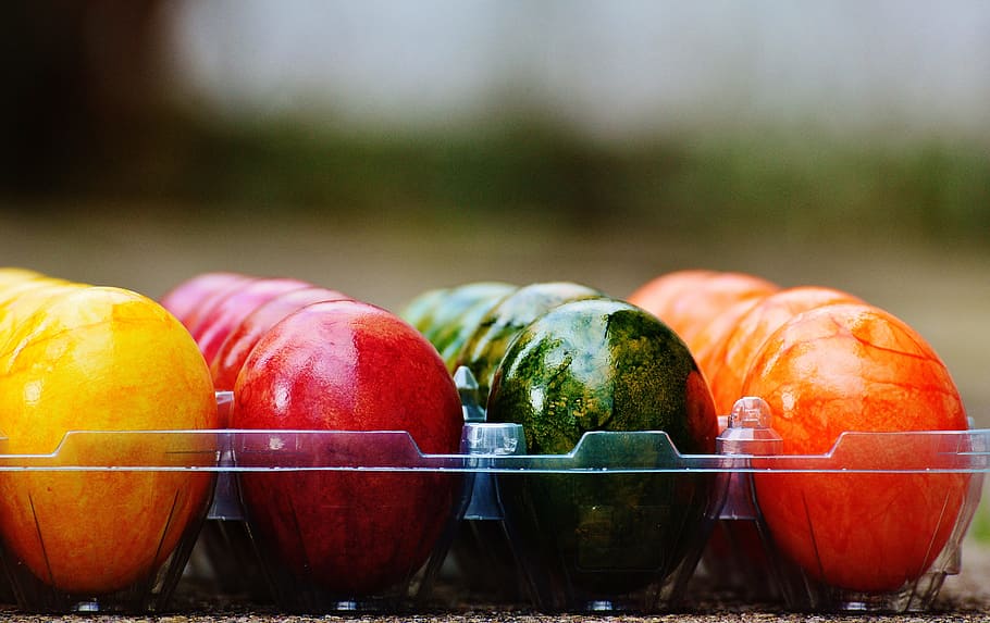 Easter Eggs, Colorful, happy easter, colored, healthy eating HD wallpaper