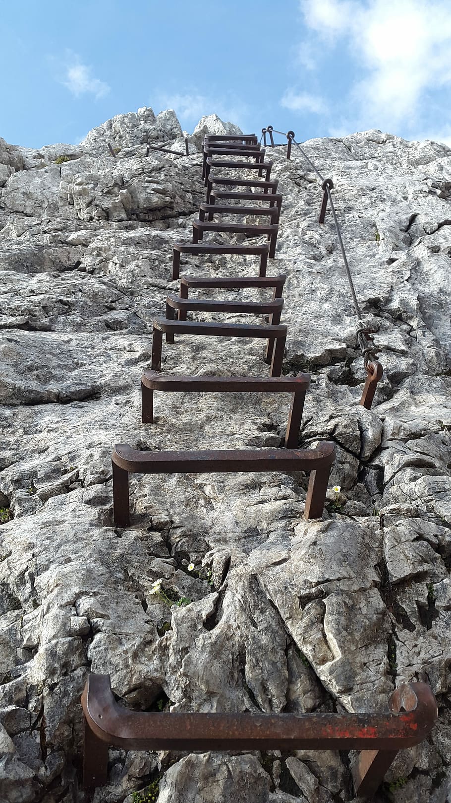 Climbing, Alpspitze, Head, Ladder, Rungs, ladder rungs, kicks