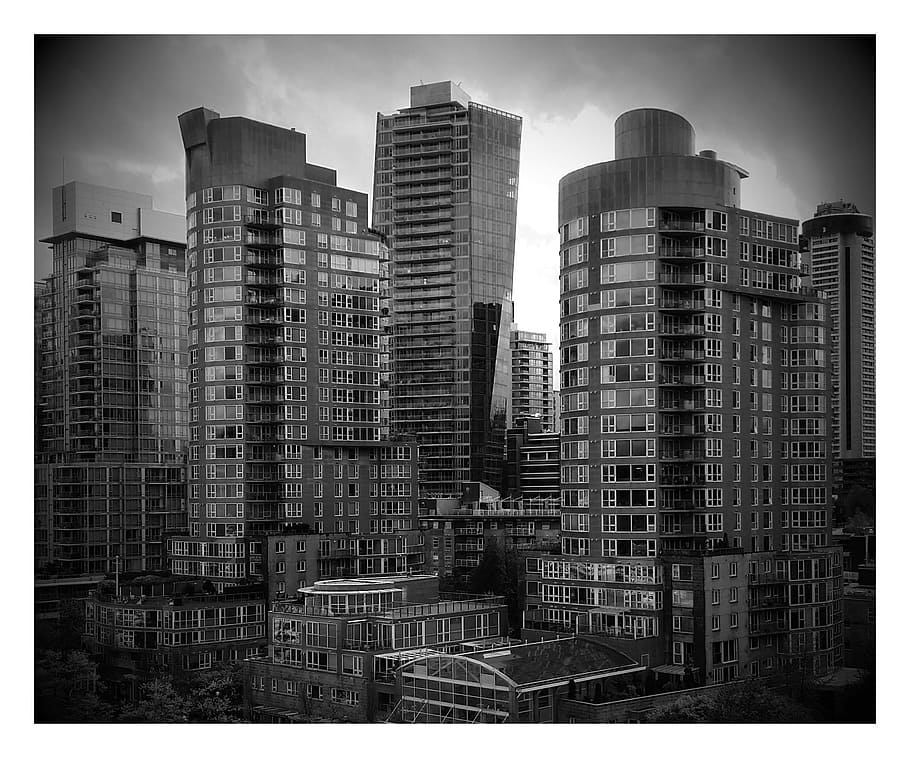 Coal Harbour, Vancouver, british columbia, buildings, high rise, HD wallpaper