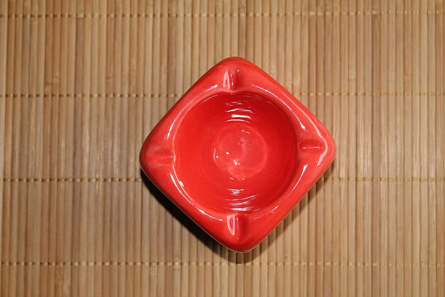 Ashtray, Red, Square, studio shot, food and drink, high angle view HD wallpaper