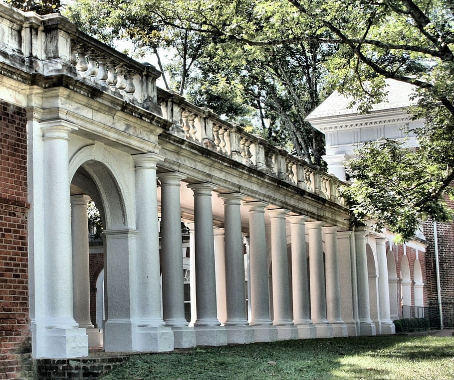 columns, pillars, doric, colonnade, classical, architectural HD wallpaper