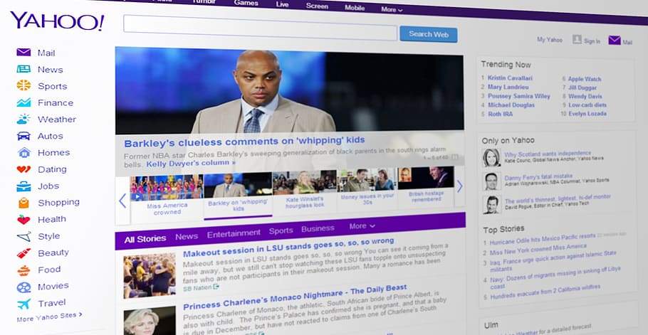 Yahoo website screengrab, news, portal, www, search engine, web page, HD wallpaper