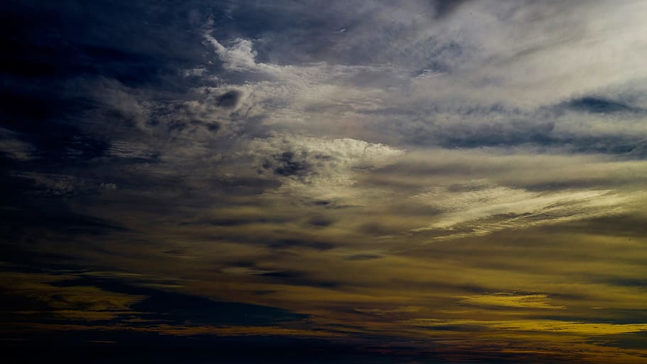 sky, clouds, sunset, dusk, nature, cloud - sky, cloudscape HD wallpaper