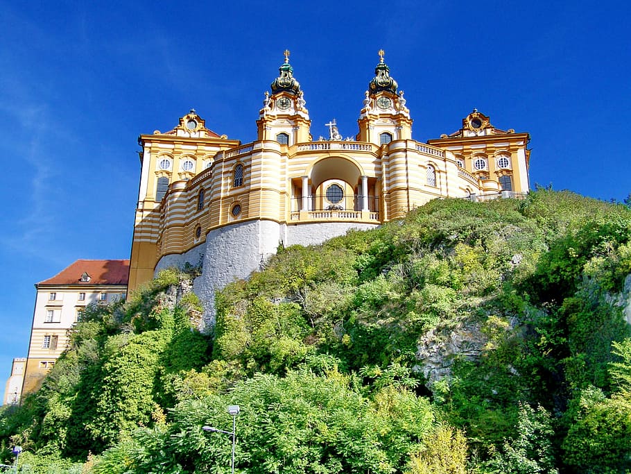 melk abbey, wachau, lower austria, architecture, built structure, HD wallpaper