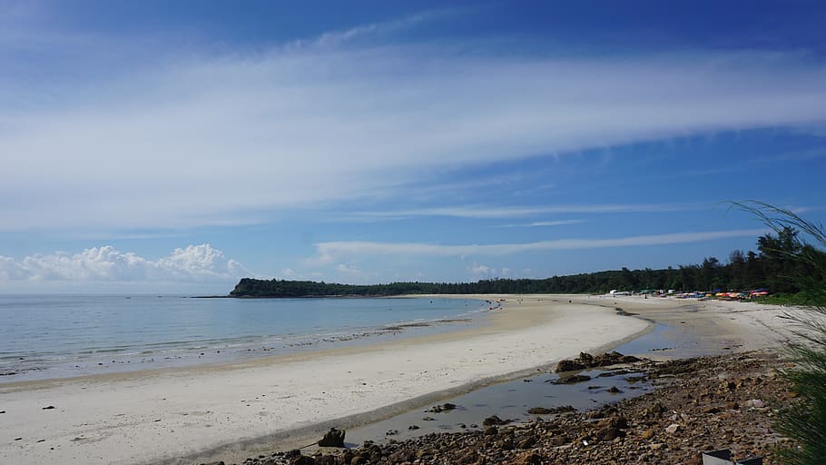 minh chau beach, van don island, quang ninh, viet nam, water, HD wallpaper