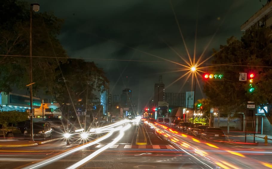 time lapse photo of high way crossing, maracaibo, venezuela, city