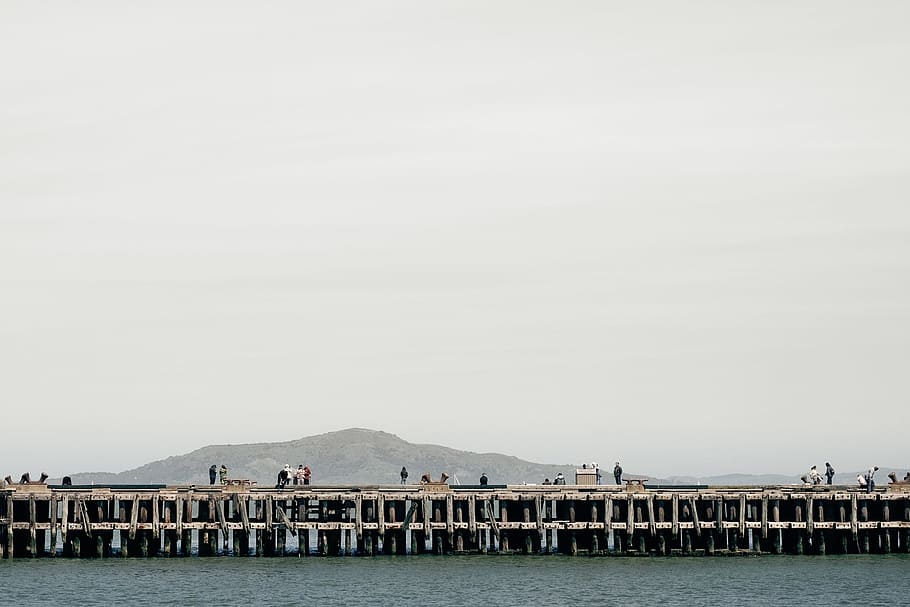 nature, water, mountain, dock, people, travel, sea, sky, architecture HD wallpaper