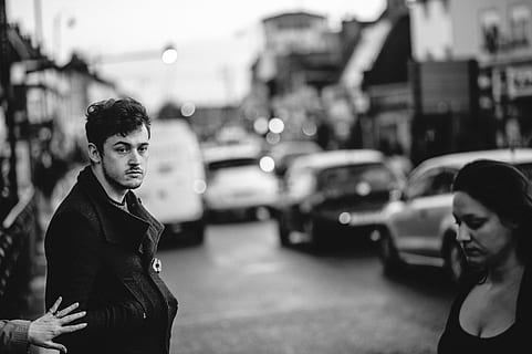 Careful., Careful, black And White, people, outdoors, women, urban Scene HD wallpaper
