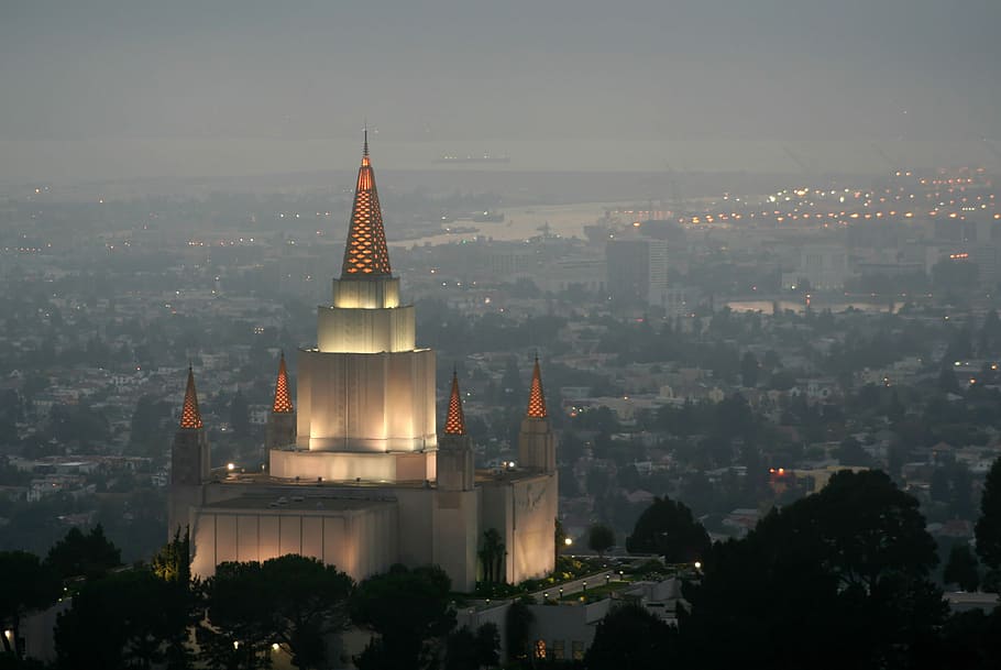 Mormon Temple in Oakland, California, building, church, photos, HD wallpaper