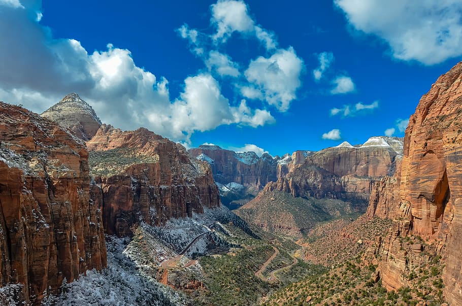 mountain ranges during daytime, rock stone formation during daytime HD wallpaper