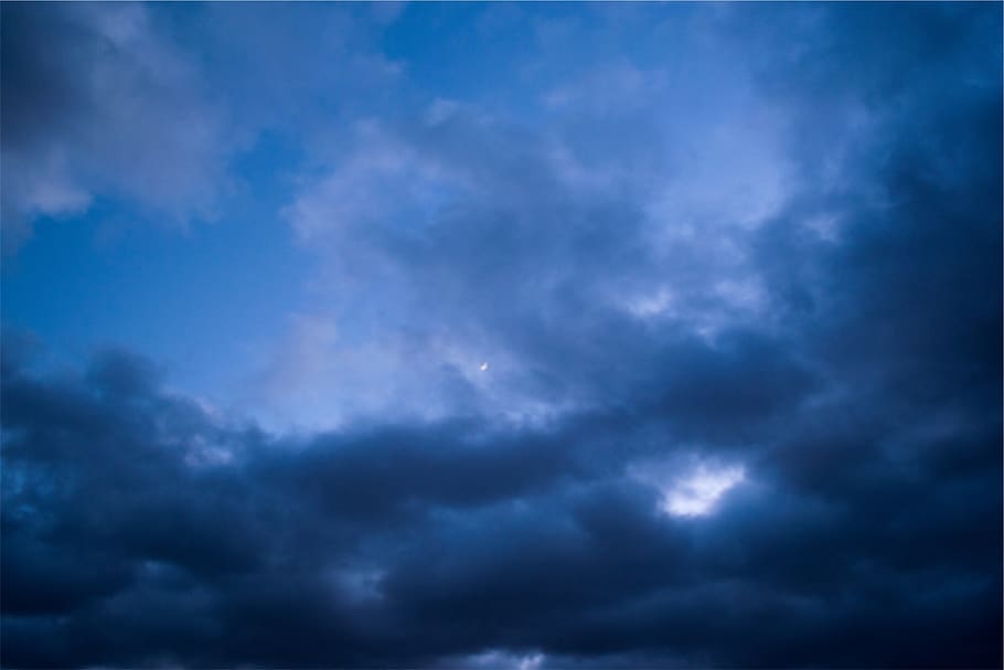 moon, night, sky, clouds, dark, cloud - sky, cloudscape, atmosphere HD wallpaper