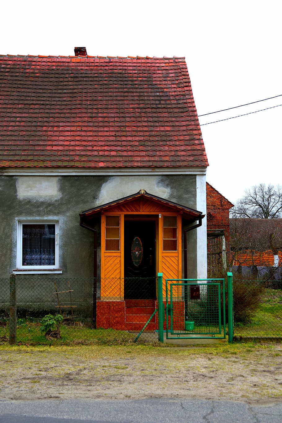 lubuskie, bower, the door, west polish, poland, house, village, HD wallpaper