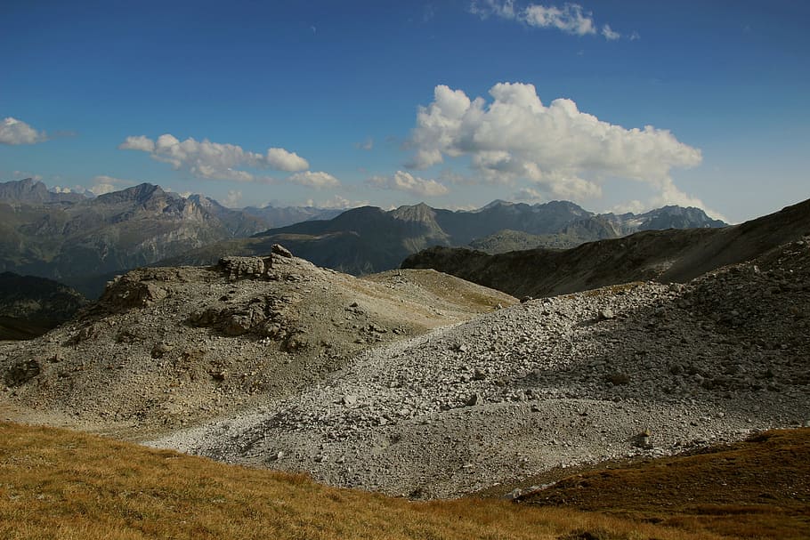 brown mountains, nature, landscape, panorama, sky, mountain pass HD wallpaper