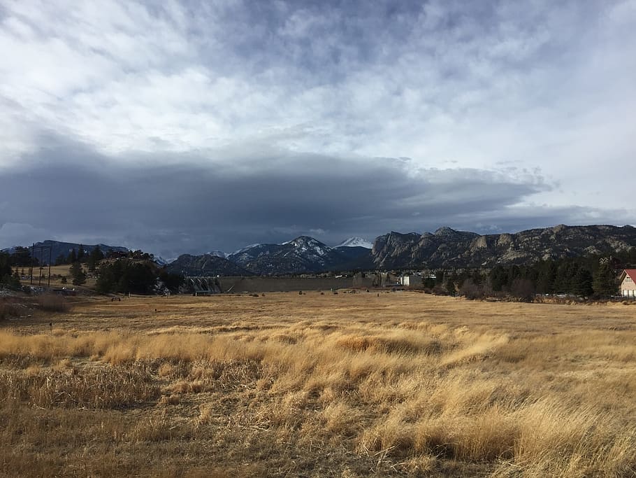 estes park, fall, snow, environment, landscape, sky, cloud - sky HD wallpaper