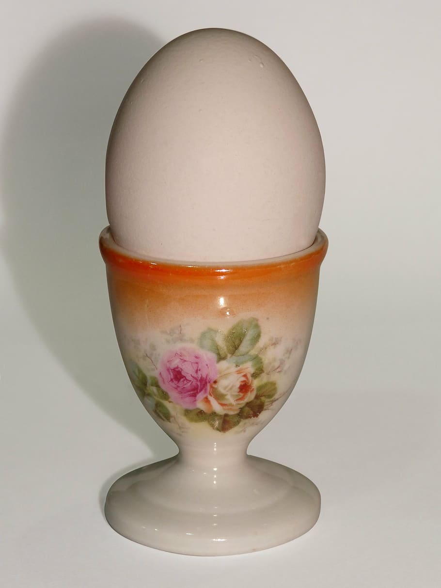 egg, egg cup, porcelain, old, vintage, studio shot, indoors HD wallpaper