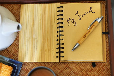 My Journal notebook with retractable pen on top, writing, personal diary HD wallpaper