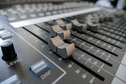 black and gray audio mixer closeup photography, Fader, Digital HD wallpaper