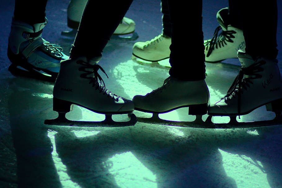 white ice skates, Disco, Light, ice disco, limb, human body part HD wallpaper