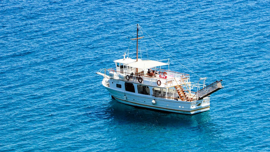boat, floating, shadow, sea, summer, blue, greece, skiathos HD wallpaper