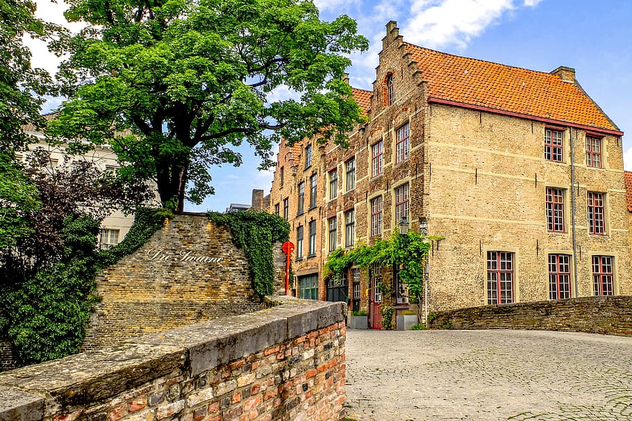 building, bridge, brick, architecture, bruges, brugge, belgium HD wallpaper