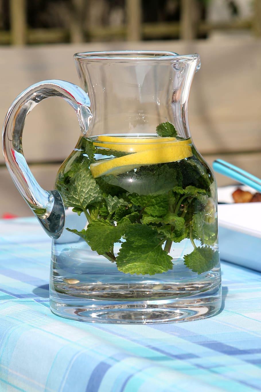 pitcher of water with sliced lemon, mint, fresh, update, refreshing HD wallpaper
