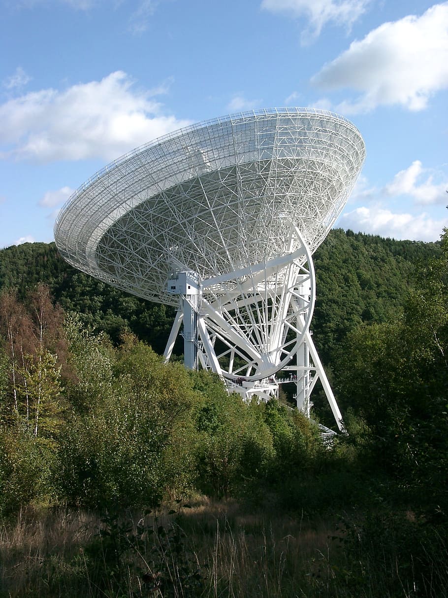 radio telescope, antenna, large telescope, astronomy, parabolic mirrors