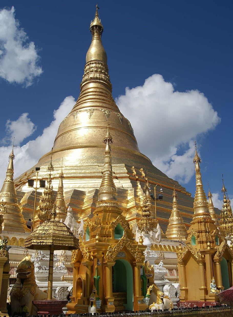 pagoda, golden, buddhism, yangon, myanmar, thailand, indonesia, HD wallpaper