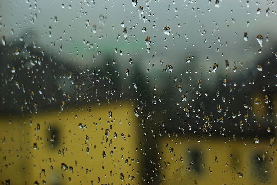 rain, raindrop, drip, water, wet, droplets, drop of water, glass - material HD wallpaper