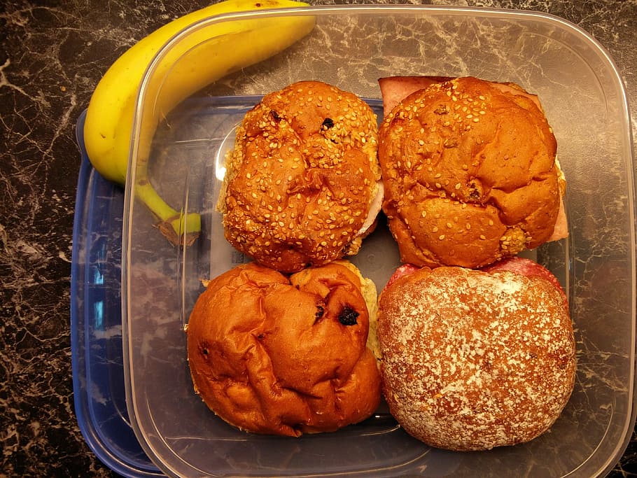 lunchbox, bread, fruit, food, food and drink, ready-to-eat HD wallpaper