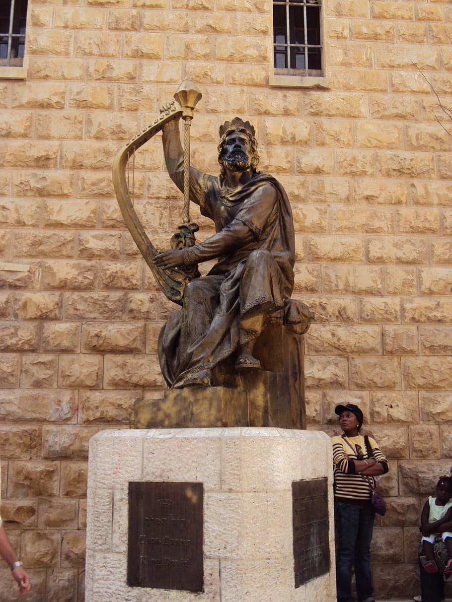 israel, holy land, image, king david, architecture, statue, HD wallpaper