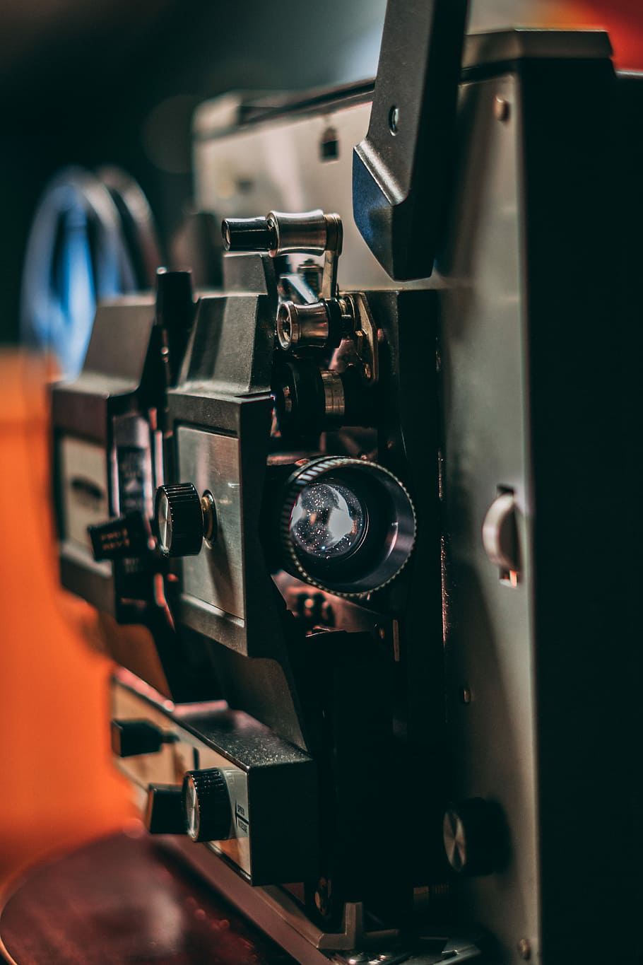 shallow photography of camera, selective focus photography of reel-to-reel projector, HD wallpaper