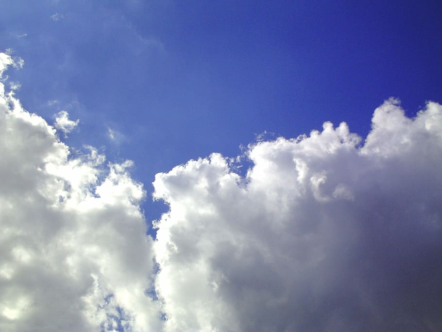 cumulus, clouds, sky, blue, august, summer, nature, sky blue HD wallpaper