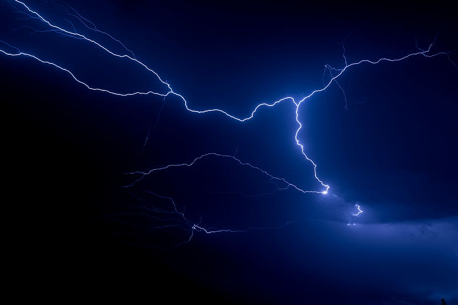 HD wallpaper: lightning illustration, blue lightning, thunder, storm, dark  | Wallpaper Flare