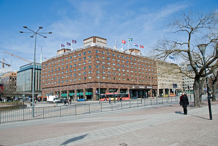 hotel, sheraton hotel, stockholm, sweden, city, scandinavia, HD wallpaper