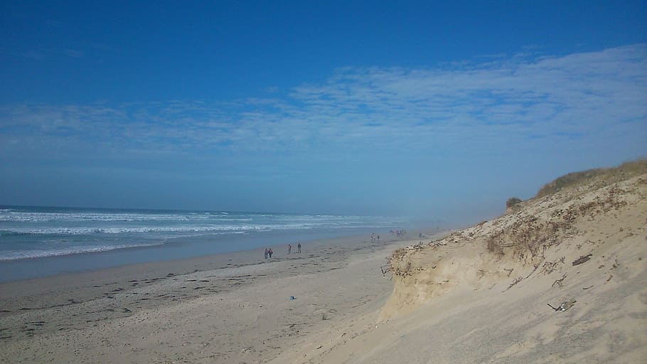 beach, sky, mist, sea, land, water, sand, beauty in nature HD wallpaper