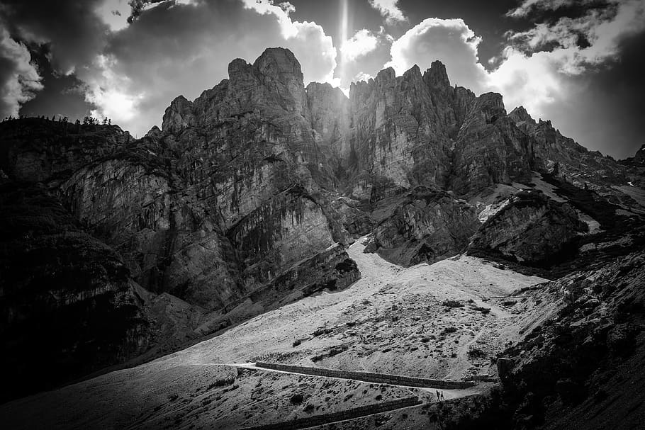 mountain, highland, cloud, sky, summit, ridge, landscape, nature HD wallpaper