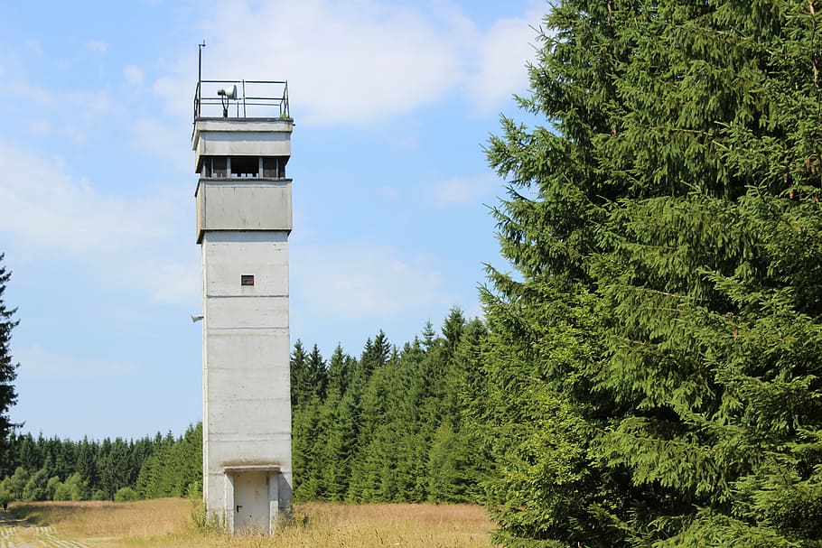 tower, border, ddr, resin, history, guard, watchtower, tree