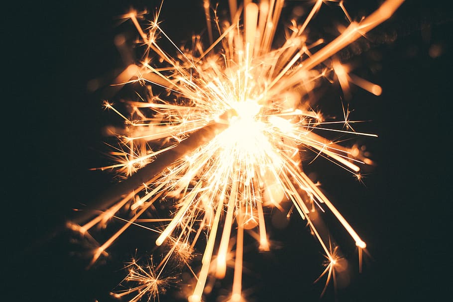 closeup photo of fireworks, sparkler, celebration, fun, night HD wallpaper