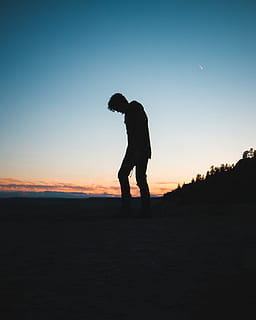silhouette of man bowing down, silhouette photo of man, Peace HD wallpaper