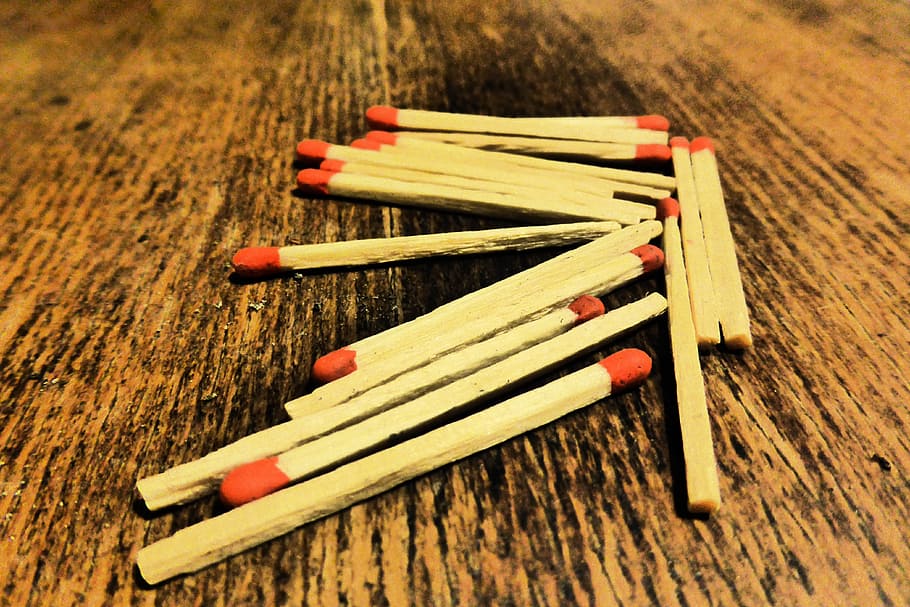 Matches, Sticks, Head, match head, red, matchstick, wood - Material, HD wallpaper
