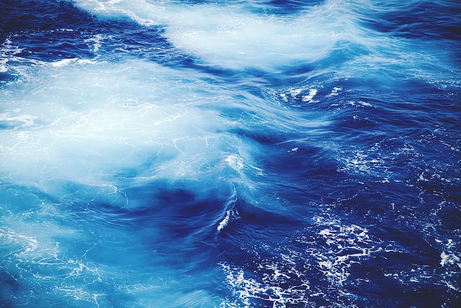 time lapse photography of ocean wave, water, waves, blue, splashing HD wallpaper