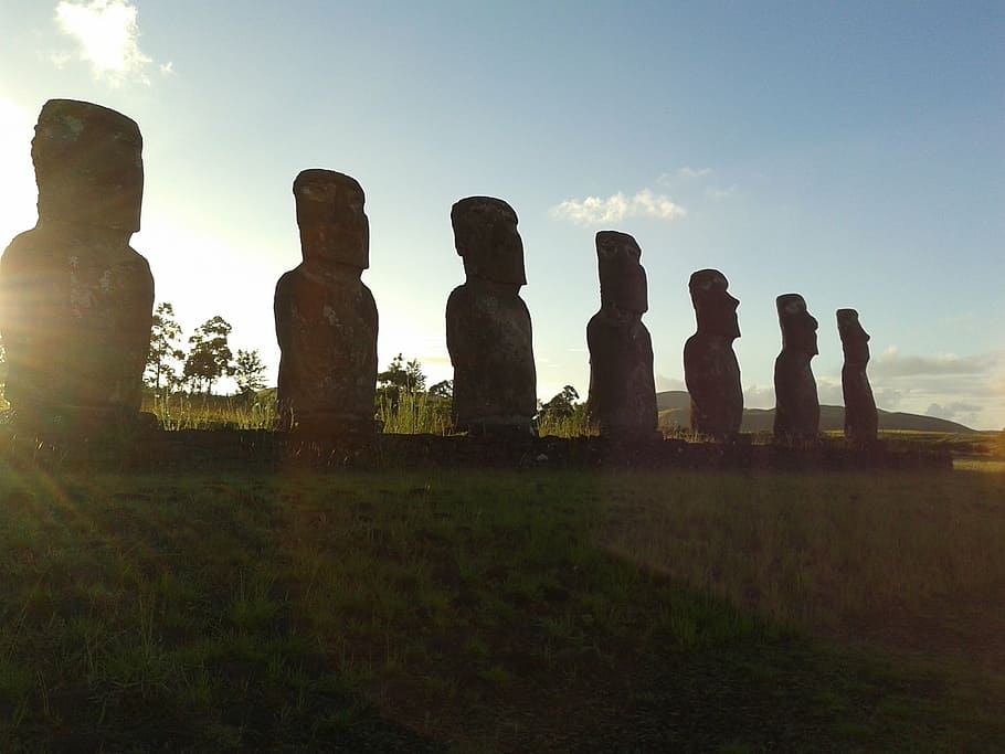 rapa, nui, easter island, rapa nui, chile, moai, hangaroa, famous Place, HD wallpaper