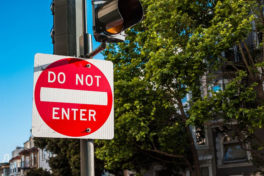 Do Not Enter Traffic Control Sign in San Francisco, california, HD wallpaper