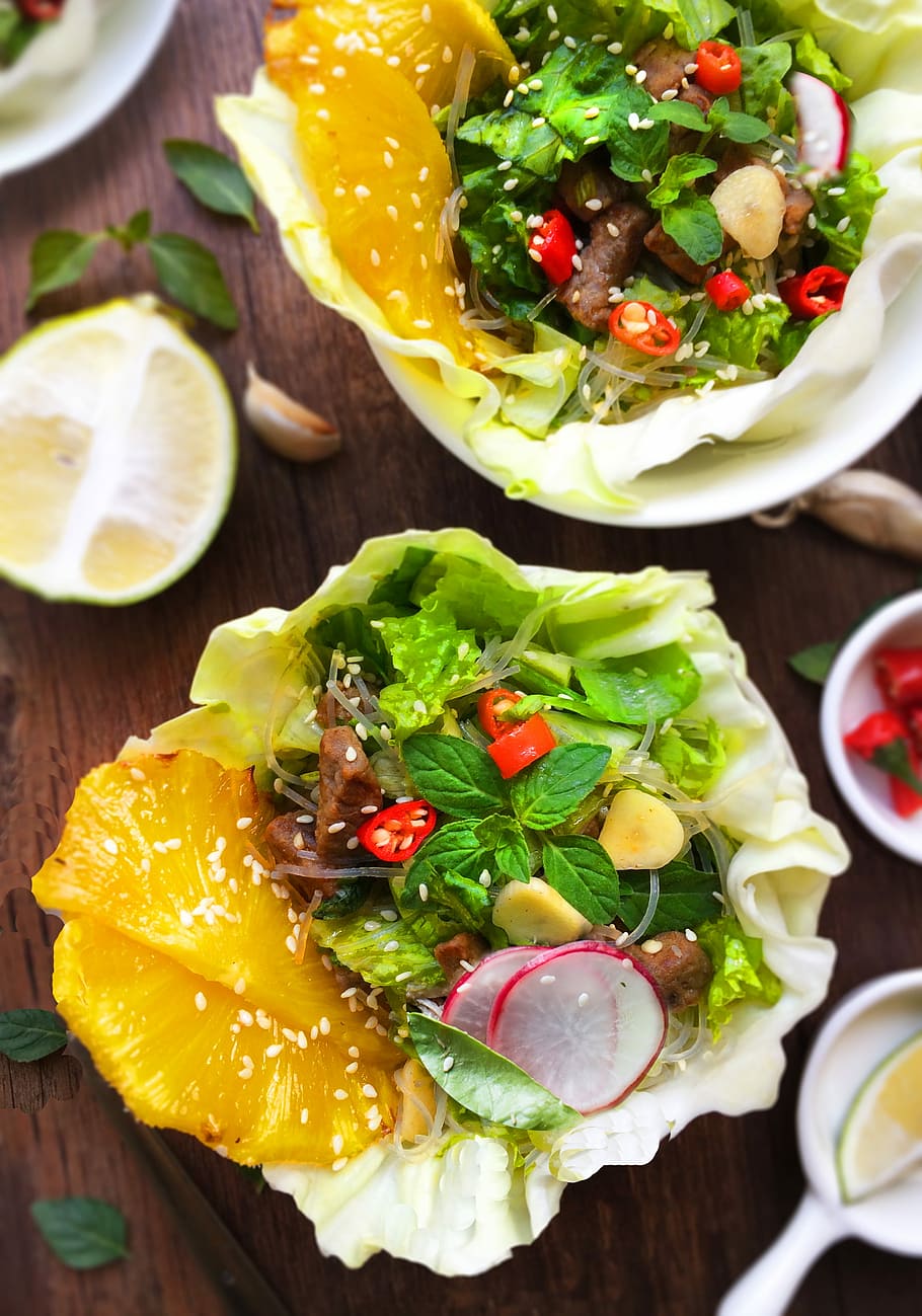 Beef  Salad  with  Pineapple, food, gourmet, freshness, vegetable HD wallpaper