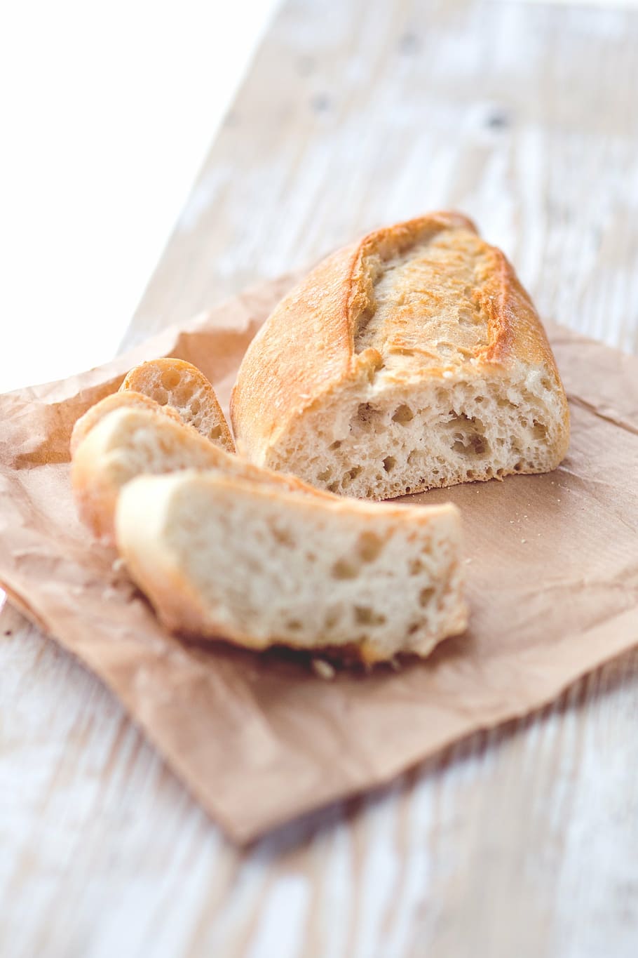 baked bread on paper bag, food, cooking, wood - Material, freshness HD wallpaper